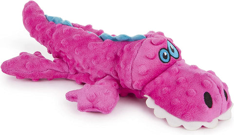 Gators Squeaky Plush Dog Toy, Chew Guard Technology - Pink, Large