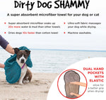 Shammy Dog Towels for Drying Dogs - Heavy Duty Soft Microfiber Bath Towel - Super Absorbent, Quick Drying, & Machine Washable - Must Have Dog & Cat Bathing Supplies | Grey 13X31