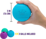 Set of 3 Natural Rubber Fetch Balls