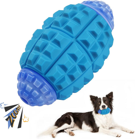Heavy Rubber Football Dog Toy with Beef Flavor