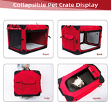 36 Inch Collapsible Dog Crate with Curtains, Travel Dog Crate for Airflow