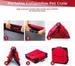 36 Inch Collapsible Dog Crate with Curtains, Travel Dog Crate for Airflow