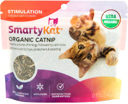 Organic Catnip for Cats & Kittens, Resealable Pouch - 0.5 Ounce