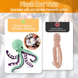 Octopus Stuffed Dog Toy with Squeaker